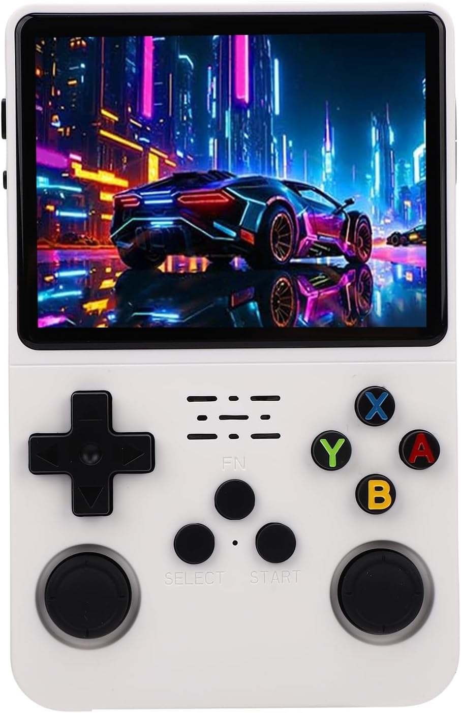 Console de Jogo Portátil retrô com tela IPS 3,5", 128G Console de Jogo Portátil retrô com tela IPS 3,5", 128G e RK3326: jogue mais de 10 emuladores com conforto e desempenho.