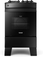 Consul Fogão 4 bocas Preto com mesa esmaltada CFO4ZAE Bivolt: praticidade e eficiência para sua cozinha