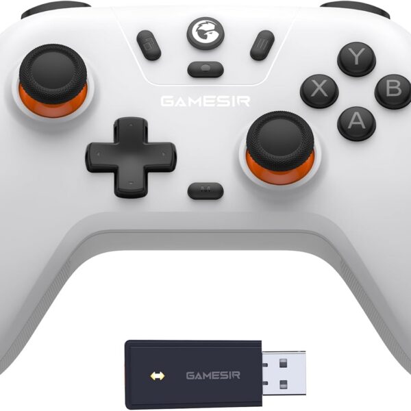 Controlador sem fio GameSir Nova Lite 2.4g para PC com Windows, iPhone, Android, Switch e Steam Deck, Controle Bluetooth Gamepad com gatilho de efeito Hall, Turbo, vibração Rumble(Nova Lite(Branco))