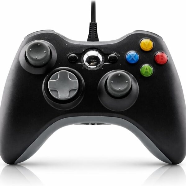 Controle Com Fio Compatível com Xbox 360 Sem Delay com Vibração Versão Atualizada USB para PC, Notbook Windows Alta Sensibilidade - Plug and Play, Resposta Ultra Rápida