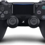 Controle Dualshock 4 sem fio preto compatível com PS4 Pro + fone gamer premium com microfone