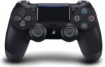 Controle Dualshock 4 sem fio preto compatível com PS4 Pro + fone gamer premium com microfone
