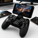 Controle Gamer Varenzia Bluetooth com suporte para celular, turbo e bateria recarregável para jogar com mais desempenho.