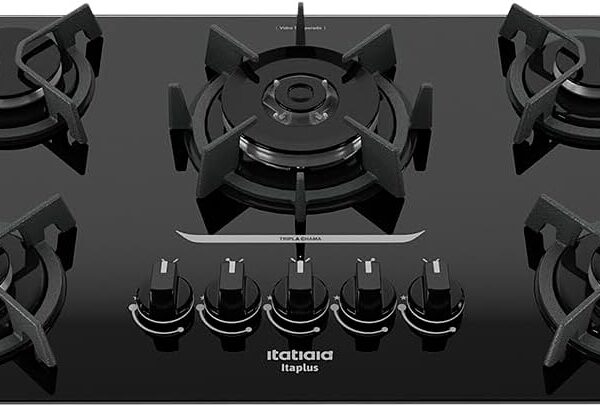 Cooktop 5 Bocas Itatiaia Itaplus com Tripla Chama e Mesa de Vidro: praticidade e potência para sua cozinha