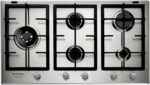Cooktop 5 bocas Brastemp Gourmand Inox BDK90DR 220V: mesa em inox, duplachama e trempe de ferro fundido para cozinhar com mais eficiência.