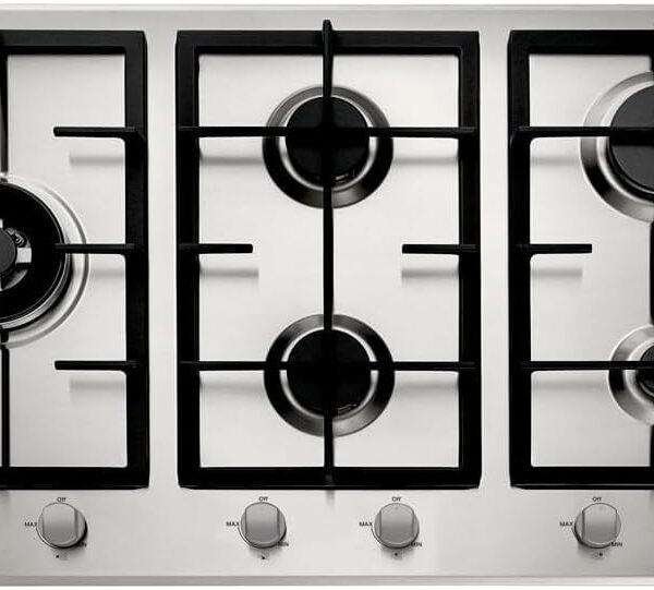 Cooktop 5 bocas Brastemp Gourmand Inox BDK90DR 220V: mesa em inox, duplachama e trempe de ferro fundido para cozinhar com mais eficiência.