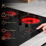 Cooktop Elétrico 4 Zonas Ceramic Hob 60cm Preto: controle touch, aquecimento rápido e segurança para sua cozinha. - Imagem 2