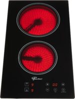 Cooktop Elétrico Fischer Touch 2 Bocas Vitrocerâmica Preto 220V com painel touch e timer