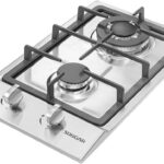 Cooktop Suggar 2 bocas em aço inox a gás com acendimento automático para sua cozinha.