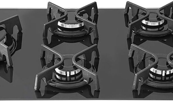 Cooktop Suggar FG5535FVP com vidro preto, 5 queimadores e tripla chama lateral para cozinhar com mais potência e praticidade