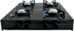 Cooktop a Gás 4 Bocas, Uso Doméstico e Cozinha, Design Resistente e Prático (preto)