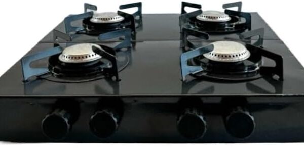 Cooktop a Gás 4 Bocas, Uso Doméstico e Cozinha, Design Resistente e Prático (preto)