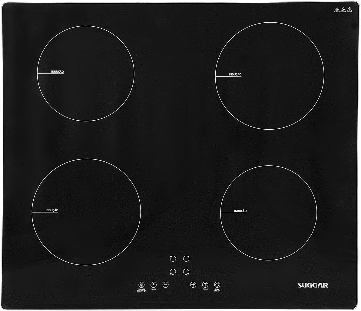 Cooktop de Indução 4 Zonas Preto 220V - SUGGAR - Cooktop de Indução 4 Zonas Preto 220V - SUGGAR - FG0422VC