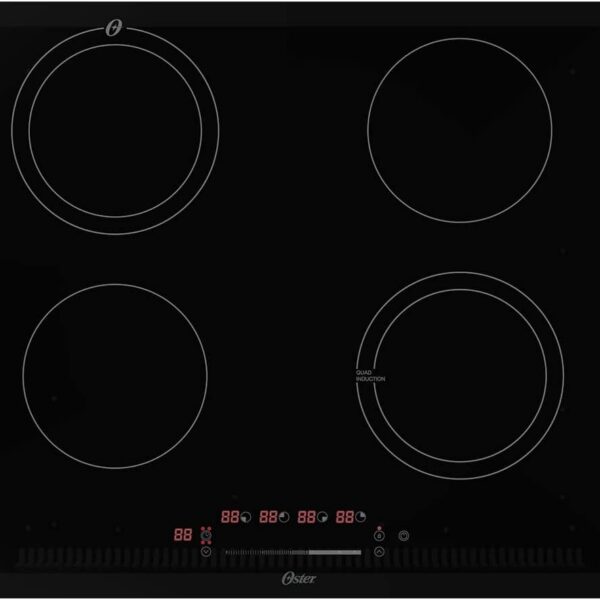 Cooktop por Indução Oster 4 Bocas: potência, rapidez e controle Touch Screen para cozinhar com praticidade.