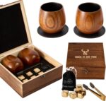 Copo de uísque de madeira feito à mão: presente premium para bourbon, durável e elegante para pai, marido e amigos