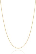 Corrente Unissex Rommanel 50 cm banhada a ouro 18k com cadeado batido, elegante e ideal para uso diário.