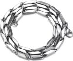 Corrente de Prata Masculina em Aço Inoxidável 316L Trançada, estilo futurístico e resistente, ideal para um visual moderno.