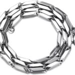 Corrente de Prata Masculina em Aço Inoxidável 316L Trançada, estilo futurístico e resistente, ideal para um visual moderno.