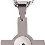 Corrente masculina Dicksons Cruz de semente de mostarda, aço inoxidável banhado a prata, 61 cm, com caixa de presente preta.