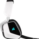 Corsair Fone de Ouvido Sem Fio para Jogos Void Elite RGB (Som Surround 7.1, Sem Fio de Baixa Latência de 2,4 GHz, Alumínio Durável com PC, Branco)