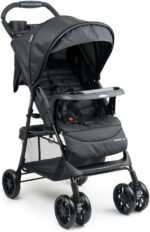 Cosco Kids Carrinho de Bebê Griffy Preto com reclino total, conforto e praticidade para o dia a dia.