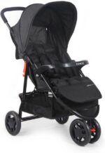 Cosco Kids Toffy: carrinho de bebê leve, moderno e confortável, com 3 rodas, inclinação múltipla e capota com visor.