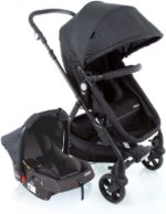 Cosco Kids Travel System Poppy Duo Preto Mescla: conforto, proteção UV30+ e praticidade para passeios e viagens com bebê.