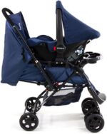 Cosco Kids Travel System Reverse Azul Rajado: alça reversível, 3 inclinações e conforto tipo berço para passeios seguros. - Imagem 2