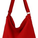 Covelin bolsa feminina retrô grande de lona: estilo casual, leve e espaçosa para uso diário.