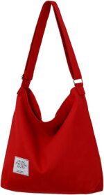 Covelin bolsa feminina retrô grande de lona: estilo casual, leve e espaçosa para uso diário.