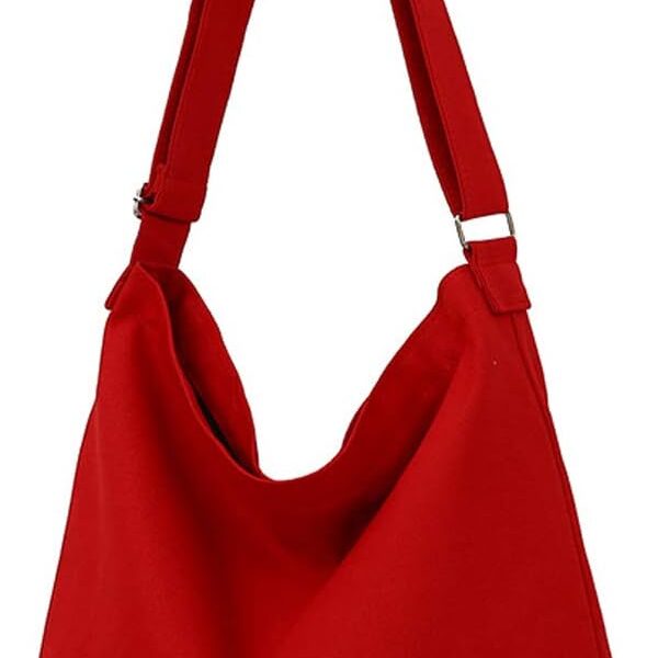 Covelin bolsa feminina retrô grande de lona: estilo casual, leve e espaçosa para uso diário.