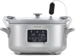 Crock-Pot Panela Elétrica Programável 7L: cozinhe e transporte com praticidade, função sous vide e aço inoxidável.