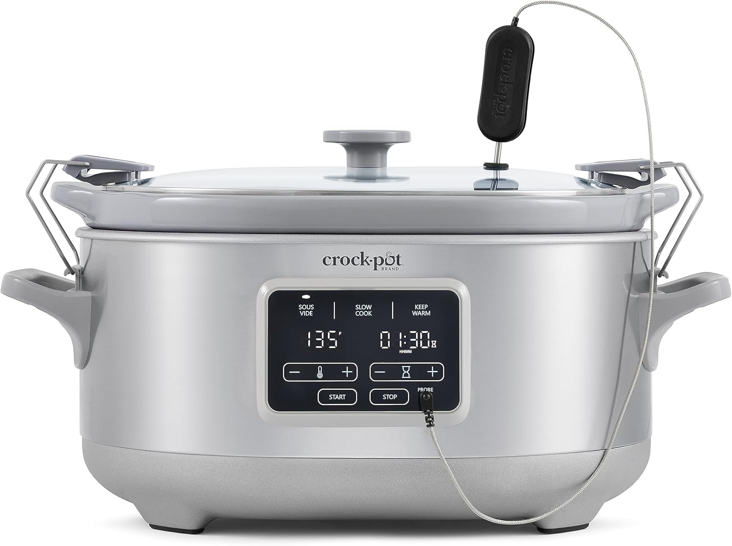 Crock-Pot Panela Elétrica Programável 7L: cozinhe e transporte com praticidade, Crock-Pot Panela Elétrica Programável 7L: cozinhe e transporte com praticidade, função sous vide e aço inoxidável.