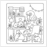 Cuties Edição Especial de Luxo Girl Moments: livro de colorir para adultos com capa dura, 40 ilustrações exclusivas e lâmina de acetato. - Imagem 2