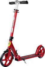 DAKOTT Ferrari Kids: patinete dobrável com rodas 200 mm, absorção de choque e liberação rápida, ideal para adultos e adolescentes