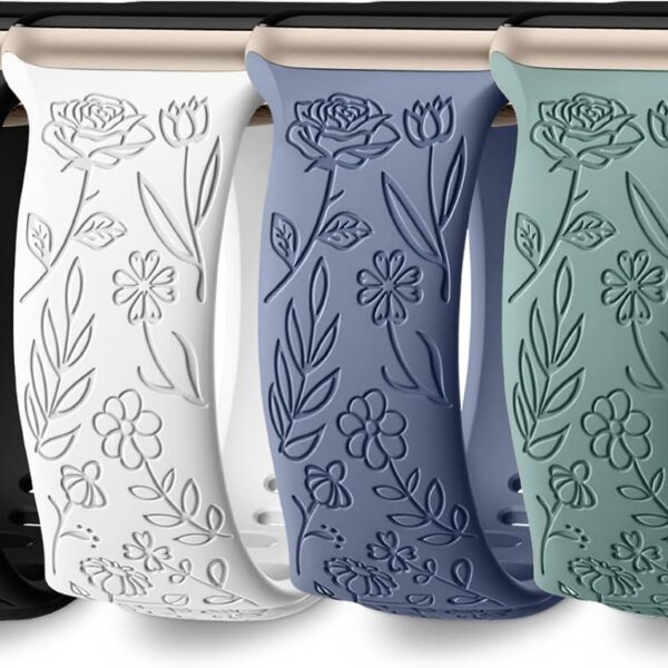 DaQin 4 pulseiras floral para Apple Watch: estilo, conforto e compatibilidade com Series 1-8, SE e Ultra