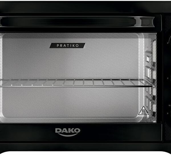 Dako Forno Elétrico Pratiko 50L: mais espaço, timer de 120 min e grill para assar com praticidade e eficiência.