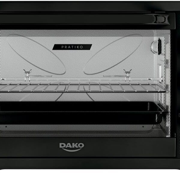 Dako Pratiko Forno Elétrico de Bancada, Preto, 70 Litros, com Grill, Espeto Giratório, Timer 120 Minutos, 220V
