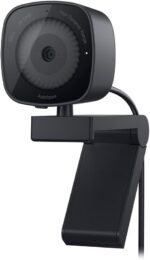 Dell Webcam WB3023-2K resolução QHD/FHD/HD, sensor Sony, abertura f2.0, detecção de rosto, microfone de redução de ruído, zoom HD 2X, USB-A, certificado Microsoft Teams/Zoom - Preto