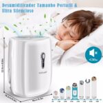 Desumidificador 800ml silencioso portátil: reduz mofo e umidade em casa, banheiro e guarda-roupa. - Imagem 2