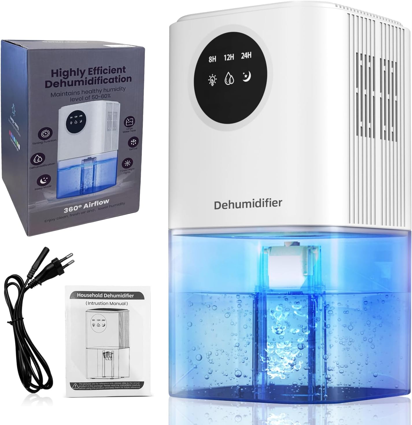 Desumidificador de Ar Inteligente com Timer 1,7L: silencioso, econômico e Desumidificador de Ar Inteligente com Timer 1,7L: silencioso, econômico e ideal para ambientes úmidos.