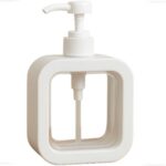 Dispenser sabonete líquido minimalista 500ml com visor transparente, design moderno e prático para banheiro, cozinha ou lavabo.