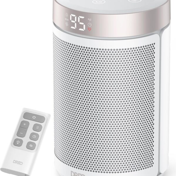 Dreo Aquecedores de ambiente para uso interno, aquecedor portátil com termostato, temporizador 1-12H, modo ecológico e modo de ventilador, aquecimento de segurança rápida de cerâmica PTC de 1500W para