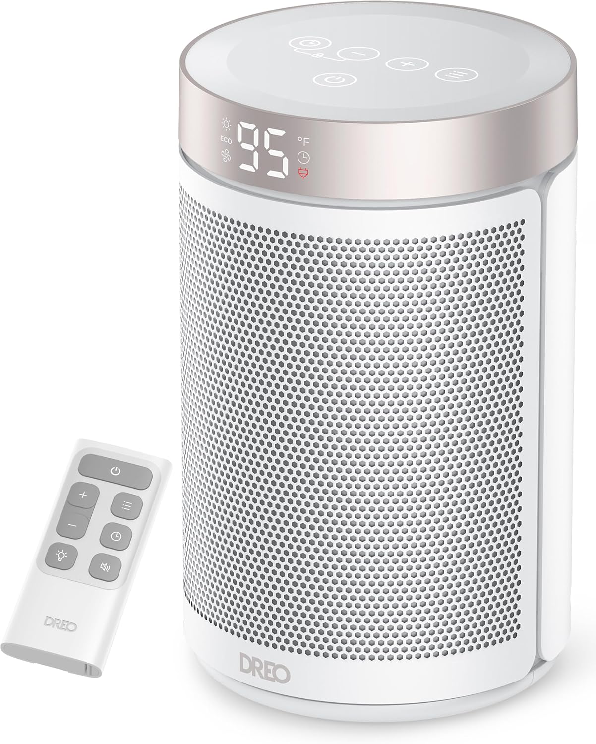 Dreo Aquecedores de ambiente para uso interno, aquecedor portátil com Dreo Aquecedores de ambiente para uso interno, aquecedor portátil com termostato, temporizador 1-12H, modo ecológico e modo de ventilador, aquecimento de segurança rápida de cerâmica PTC de 1500W para