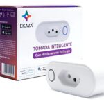 EKAZA Tomada Inteligente 16A com medidor de consumo, Wi-Fi e Alexa: controle sua energia com praticidade.