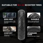 ELVANO pneu e tubo 10x2,5 para scooter elétrica: mais conforto, aderência e instalação fácil com 2 alavancas inclusas. - Imagem 2