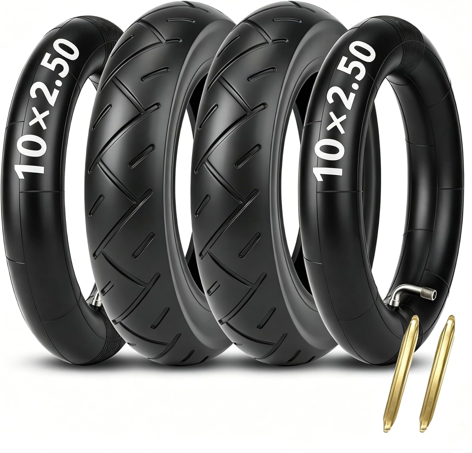 ELVANO pneu e tubo 10x2,5 para scooter elétrica: mais conforto, ELVANO pneu e tubo 10x2,5 para scooter elétrica: mais conforto, aderência e instalação fácil com 2 alavancas inclusas.