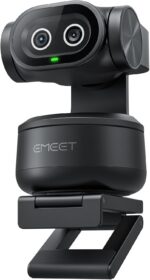 EMEET PIXY Dual-Camera AI-Powered PTZ Camera 4K, AI Tracking, PDAF&AI Autofocus 0.2s, 1/2.55'' Sensor, 3 Mics, Presets, Gesture Control, 4K Webcam for Streaming and OBS/Twitch/Switch 2 Compatible