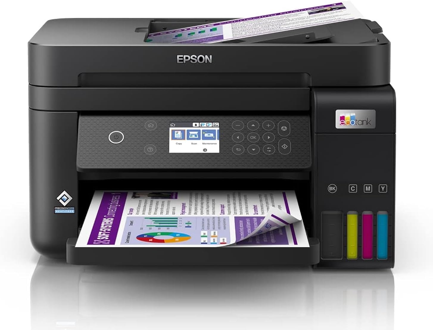 EPSON Multifuncional EcoTank L6270 - Tanque de Tinta Colorida, Wi-Fi EPSON Multifuncional EcoTank L6270 - Tanque de Tinta Colorida, Wi-Fi Direct, Ethernet, Frente e Verso Automático, ADF, Bivolt, Preto