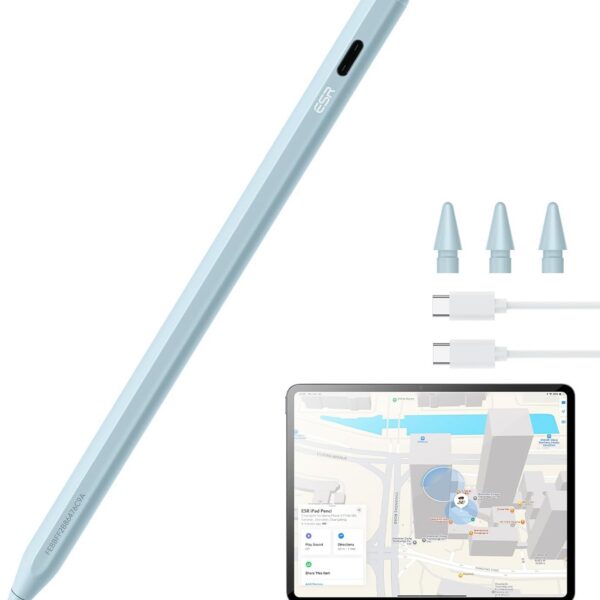 ESR Geo Digital iPad Pencil Findmy azul: precisão, praticidade e localização fácil para seu iPad.